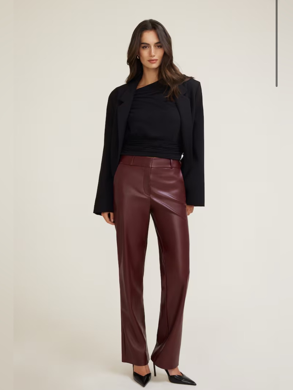 Dynamite Camelia Straight Leg Faux Leather Pants
